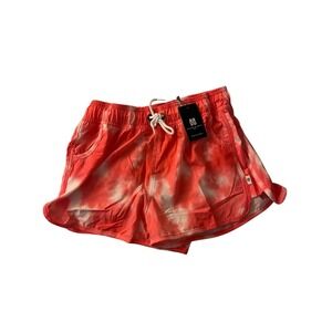 BONDI BEAMERS Womens Tie Dye‎ Orange White Swim Trunks Shorts Size 14
